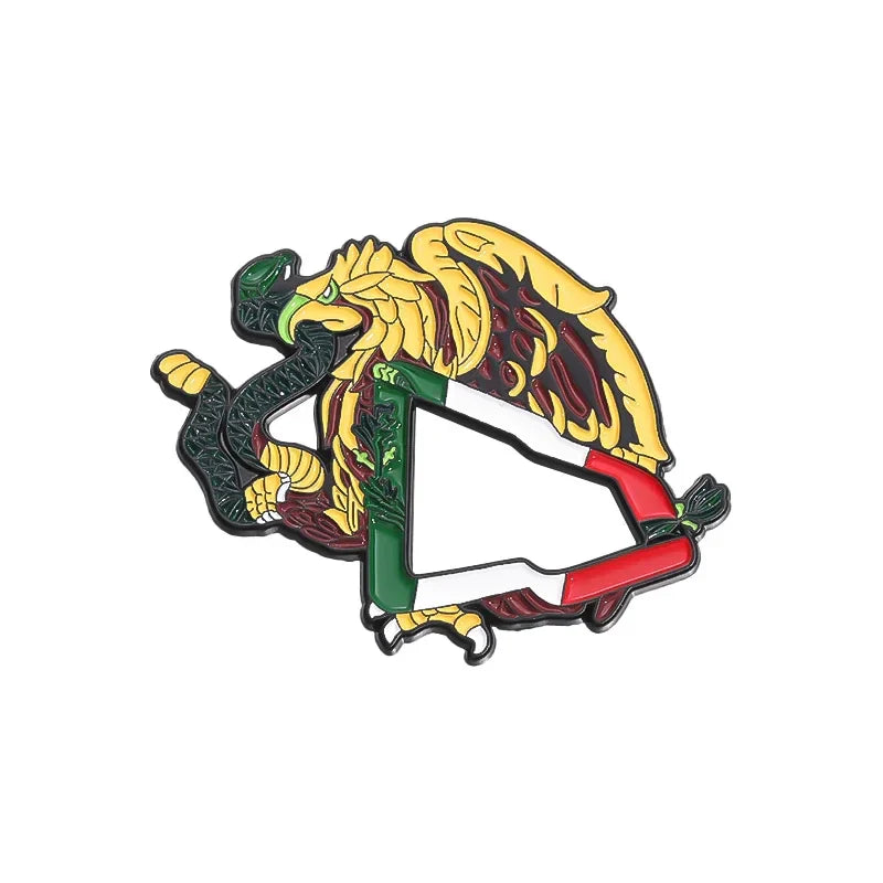 Mexican Eagle Metal Hat Clip Brooch Enamel Pin Badge Jewelry Gift