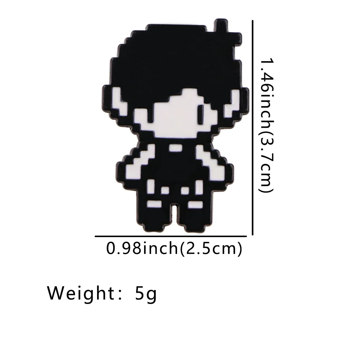 Lovers Enamel Pin Pixel Style Lapel Brooch Black White Jewelry Gift