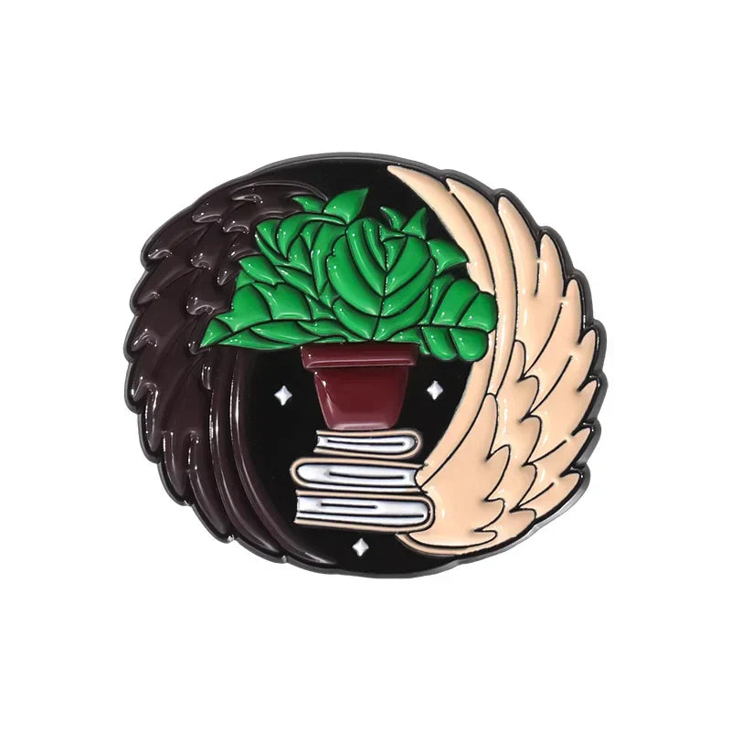Fantasy Comedy Enamel Pins Angels Demons Badge Backpack Lapel Pin Funny Jewelry Accessory