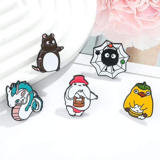 Spirited Away Hakuryu Enamel Pin Brooch Kawaii Jewelry Gift for Miyazaki Fans