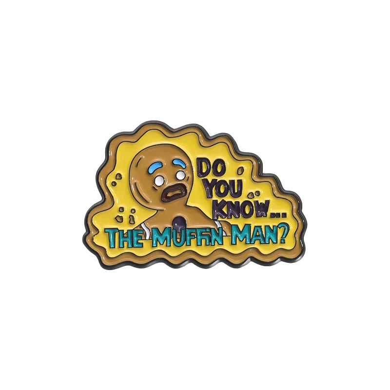 Muffin Man Enamel Pins Custom Game Character Brooches Lapel Badges Funny Jewelry Gift