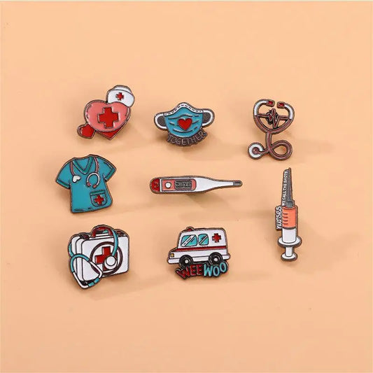 Cute Medical Enamel Brooch Doctor Nurse Lapel Pin Badge Accessories