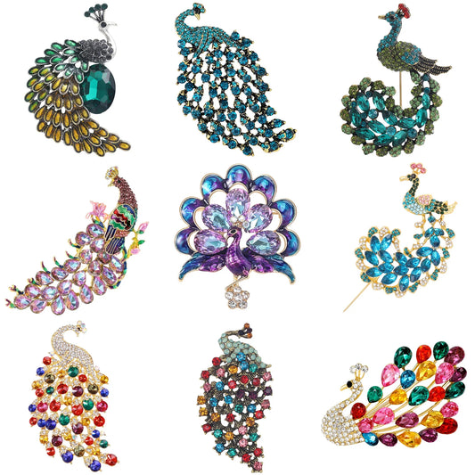 Rhinestone Peacock Brooch Pin Jewelry Accessories
