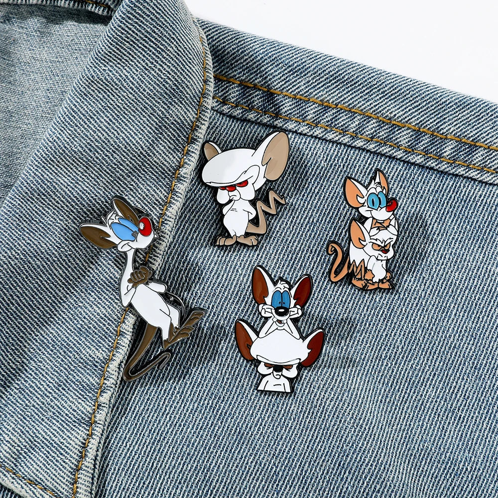 Evil Cat Enamel Pin Set - Funny White Cat Metal Badge for Backpack & Clothing