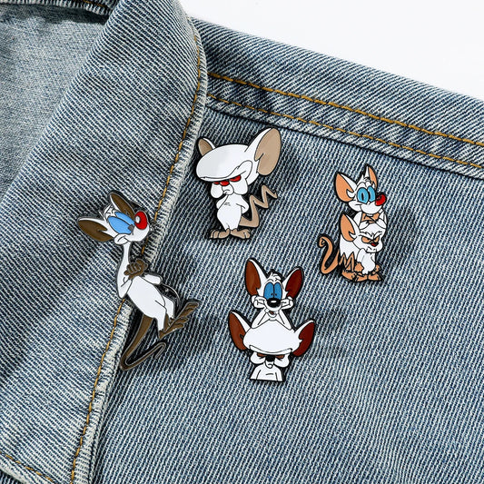 Evil Cat Enamel Pin Set - Funny White Cat Metal Badge for Backpack & Clothing