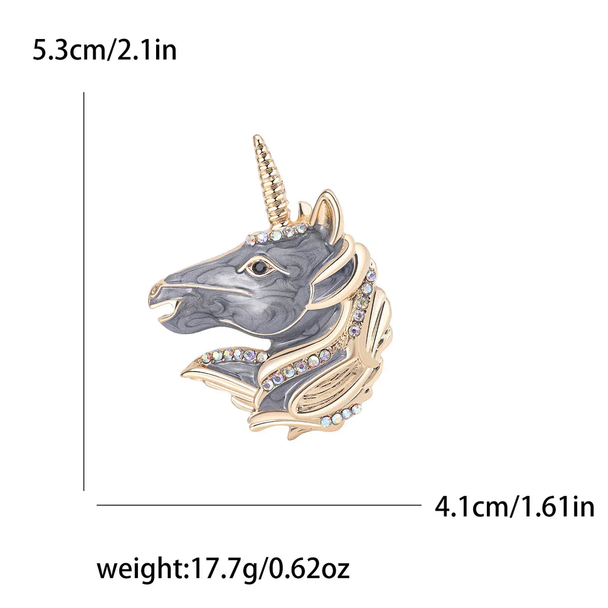 Rhinestone Unicorn Brooch Enamel Horse Pin Jewelry Accessories