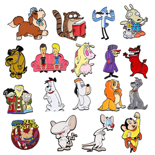 90s Cartoon Enamel Pin Brooch Anime Lapel Pins Vintage Jewelry Accessories