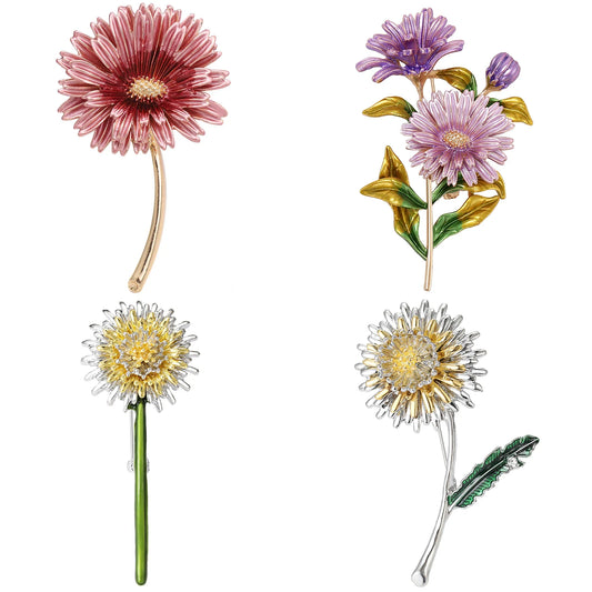 Enamel Sunflower Brooch Pin Jewelry Accessories