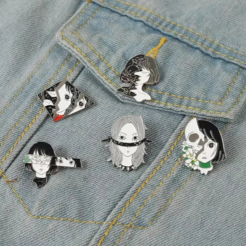 Outer Space Anime Girl Enamel Pin Brooch Backpack Badge Wholesale