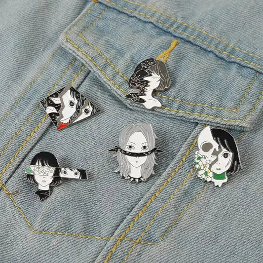 Outer Space Anime Girl Enamel Pin Brooch Backpack Badge Wholesale
