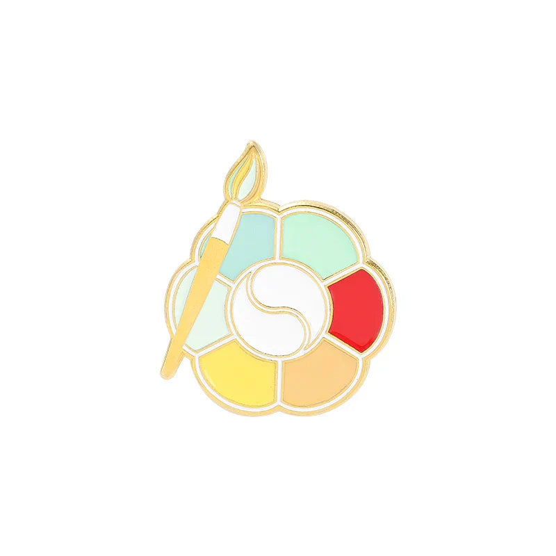 Fashion Enamel Brooch Cartoon Drawing Board Pin Art Lapel Jewelry Gift