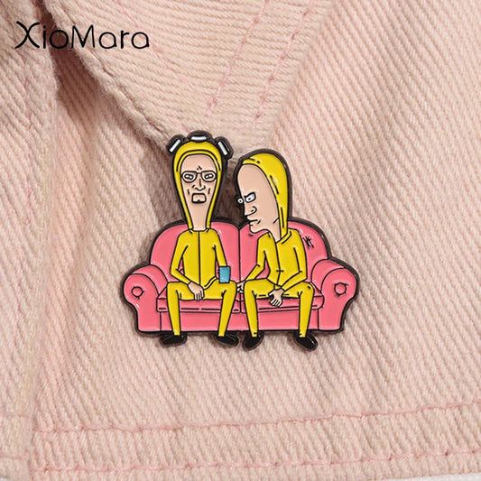 Cartoon Comedy Anime Enamel Pin Funny TV Drama Metal Brooch Lapel Badge Gift