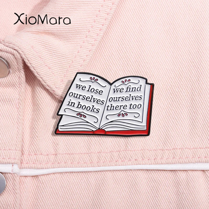 Book Lover Enamel Pin Reading Enthusiast Brooch Lapel Badge Gift