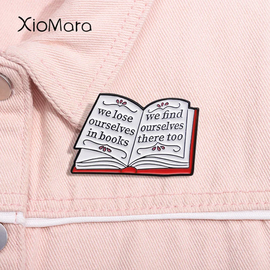 Book Lover Enamel Pin Reading Enthusiast Brooch Lapel Badge Gift