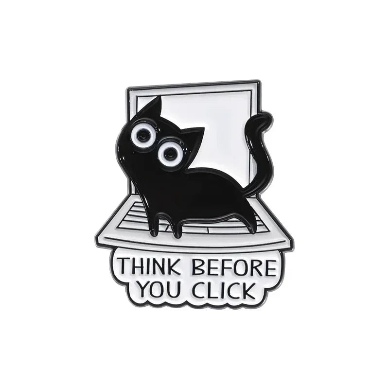 Black Cat Enamel Pin Brooch Lapel Badge Jewelry Gift