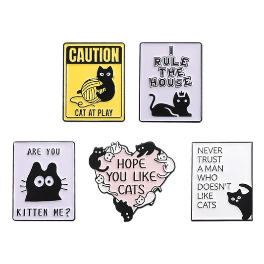 Funny Cat Enamel Pin Brooch - I Rule The House Lapel Badge Jewelry Gift