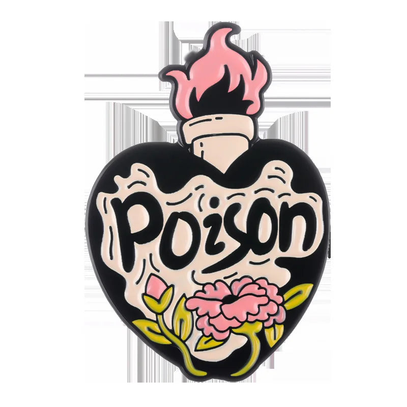 Pink Chainsaw Duck Skull Candy Brooch Badge Lapel Pin for Bags and Clothes