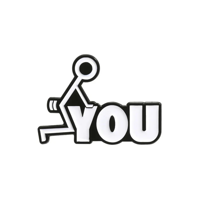 Hey You Dropped This Funny Sarcasm Enamel Pin Cartoon Bob No Arms Joke Metal Badge Gift