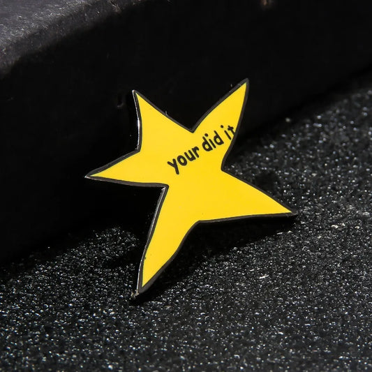 Yellow Star Enamel Pin Funny Metal Badge Brooch Lapel Jewelry Gift