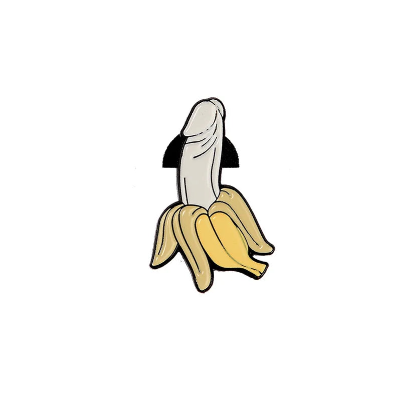 Spoof Banana Brooches for Women Men Hat Glasses Pet Party Pin Gifts High Quality