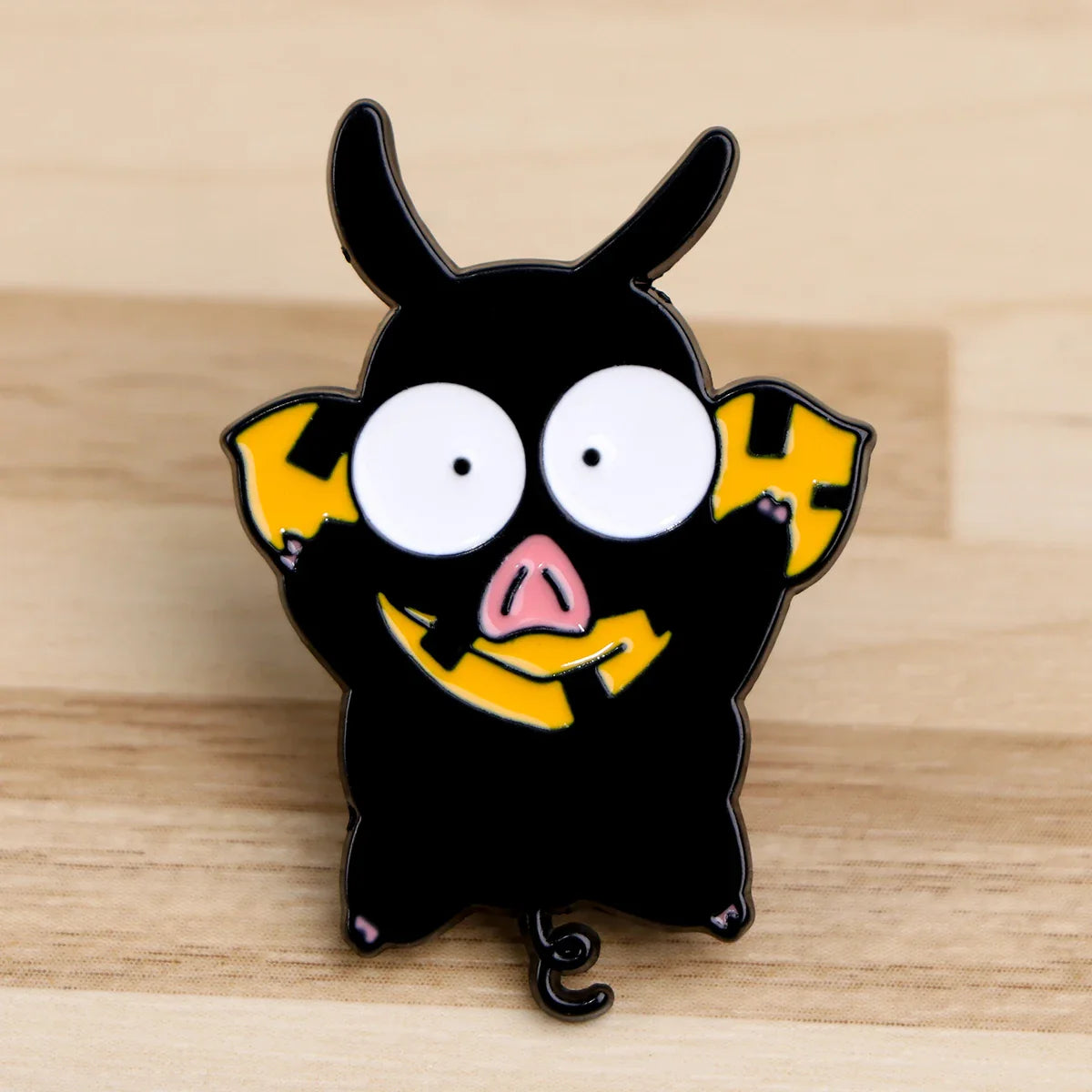 Black Pig Enamel Pins Cartoon Brooch Lapel Badges Jewelry Gifts