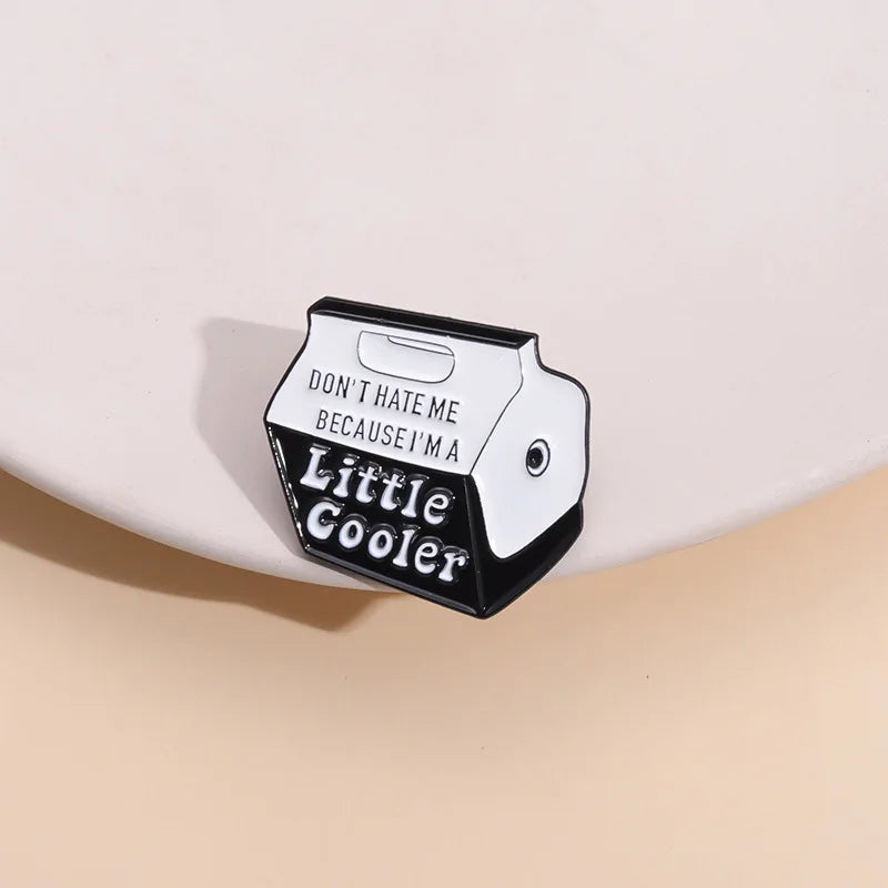 Cool Milk Box Oil Drop Lapel Pin Brooch Denim Bag Gift Fashion Jewelry