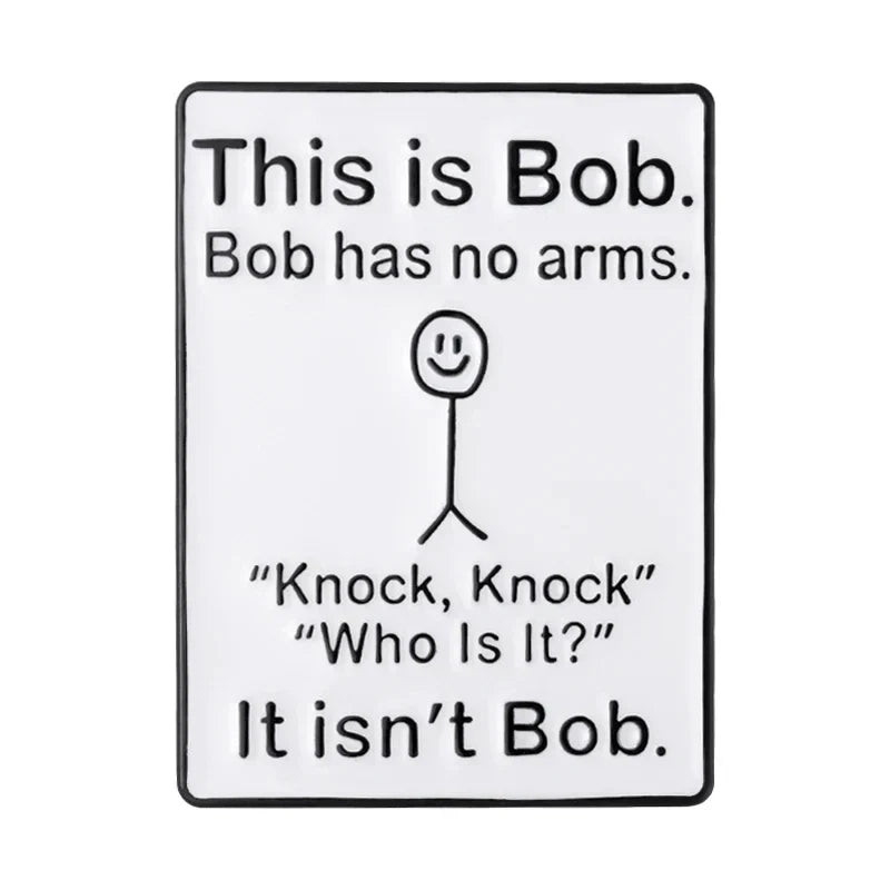 Bob No Arms Enamel Pin Funny Graffiti Brooch Lapel Badge Jewelry Gift