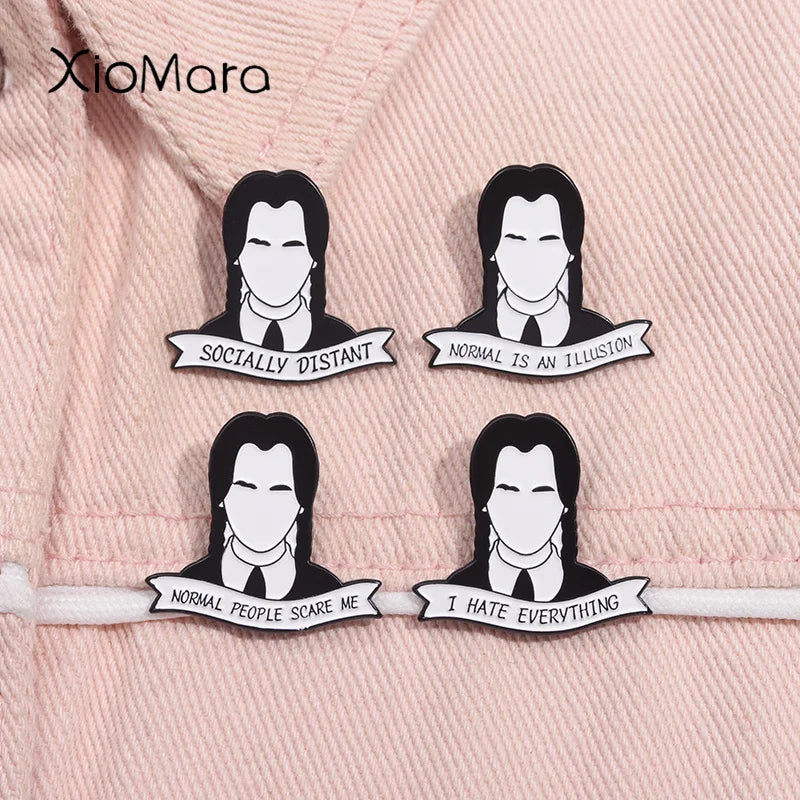 Crime Horror TV Drama Enamel Pin - Normal People Scare Me Brooch Badge Jewelry Gift