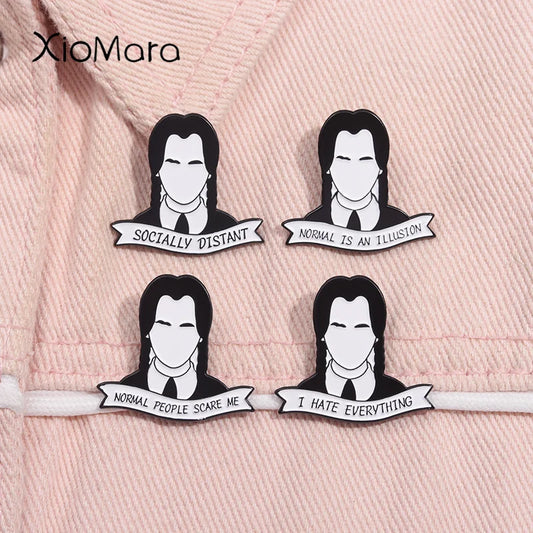 Crime Horror TV Drama Enamel Pin - Normal People Scare Me Brooch Badge Jewelry Gift