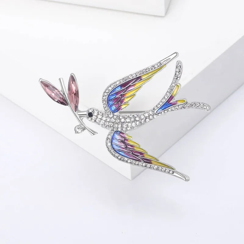 Swallow Rhinestone Bird Brooch Pin Jewelry