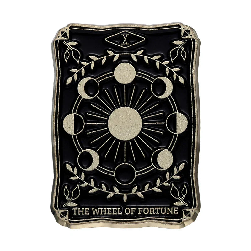 Tarot Card Enamel Pin: Sun Moon Magician Wheel Fortune Brooch