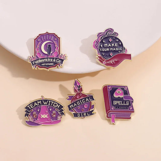 Purple Magic Crystal Ball Enamel Pin Badge Brooch Scarf Hat Jewelry Gift