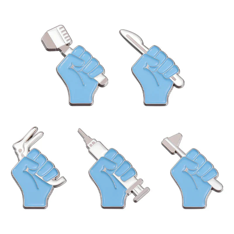 Blue Gloves Scalpel Enamel Pins Surgeon Medical Brooch Lapel Badge Gifts