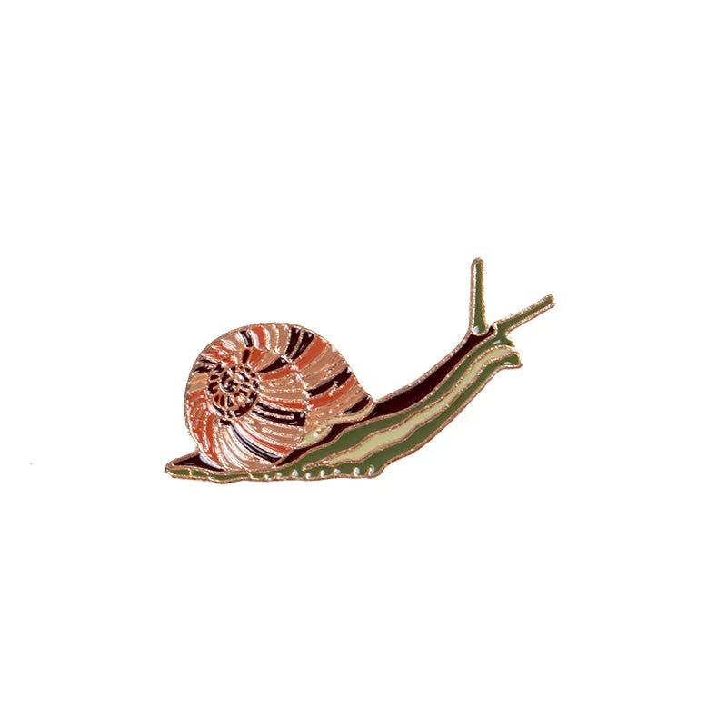 Cartoon Snail Enamel Brooch Cute Mollusk Lapel Pin Jewelry Gift