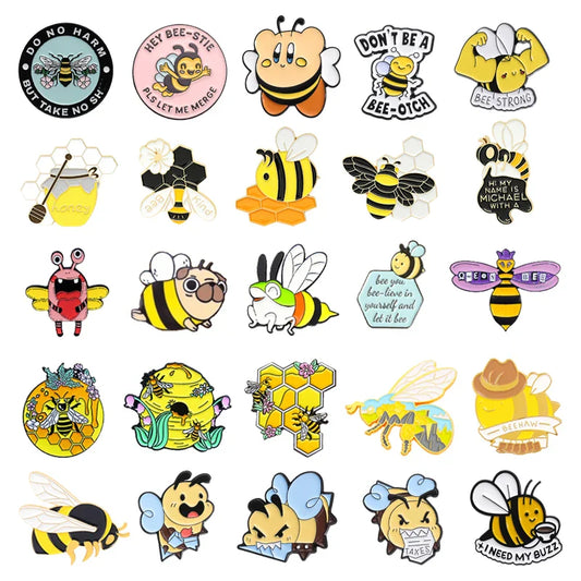 Cartoon Queen Bee Enamel Pin Brooch Badge Jewelry Gift