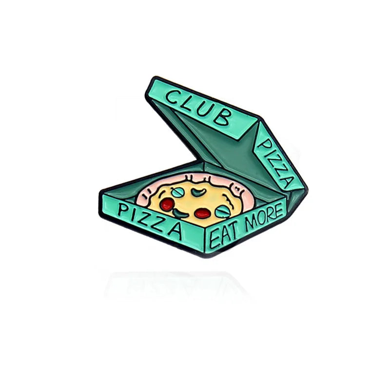 Pizza Brooch Enamel Pin for Women - Rose Daisy Fashion Jewelry Gift