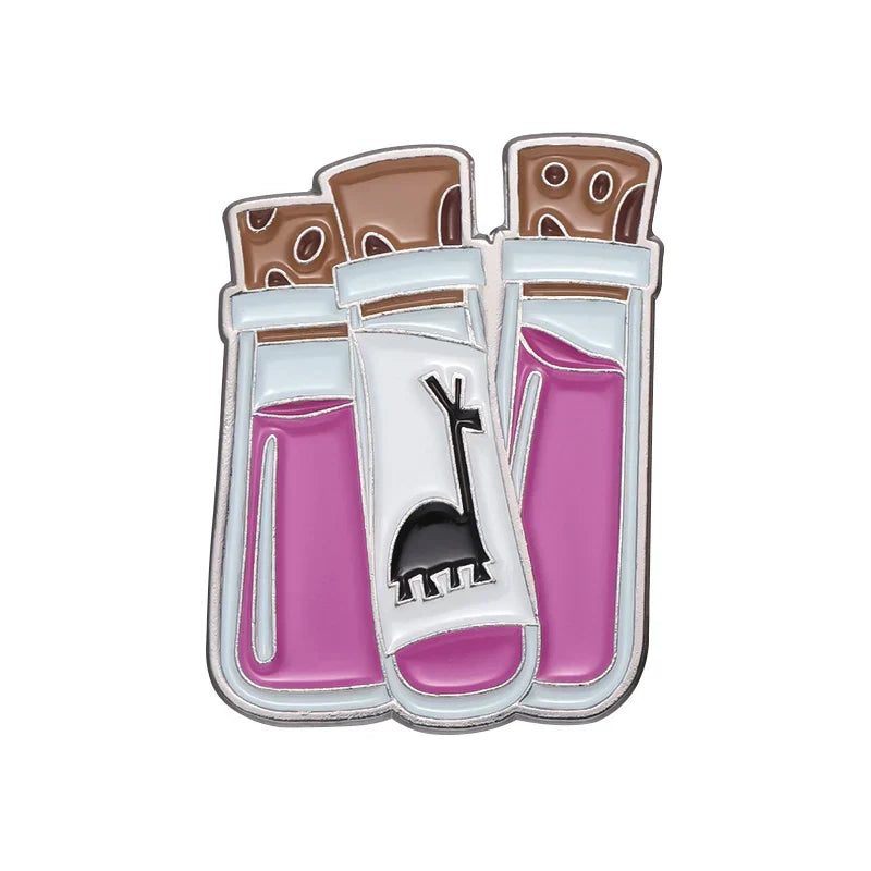 Kronk Camel Enamel Pins No Touchy Red Test Tube Metal Badge Lapel Jewelry Gift