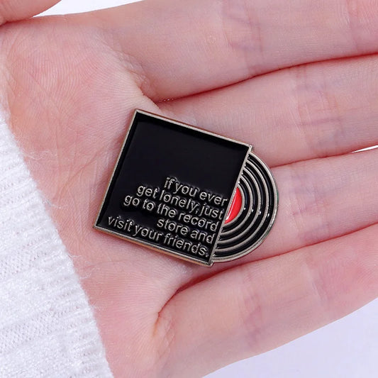 Inspirational Record Store Enamel Pin Brooch Jewelry Accessories