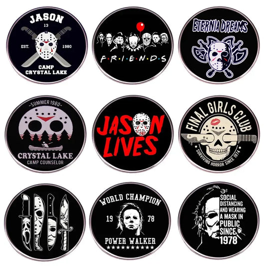 Horror Skull Metal Enamel Pin Halloween Lapel Badge Brooch Gift