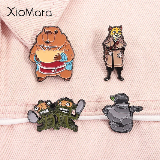 Cute Leopard Marmot Enamel Pin Brooch Jewelry Gift
