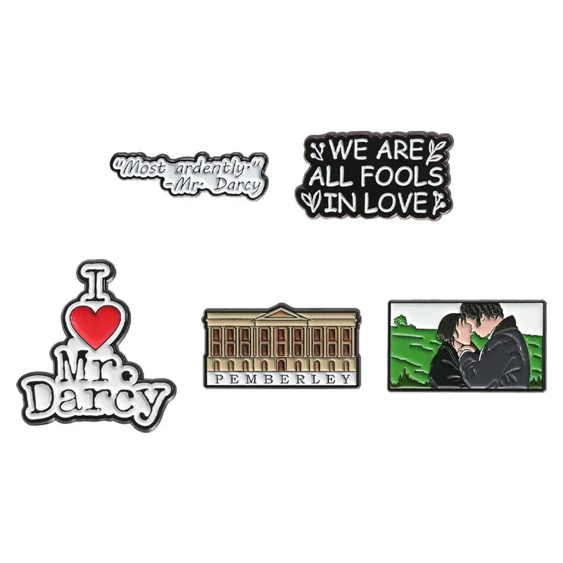Pride and Prejudice Enamel Pins Romantic Brooches Lapel Badge Jewelry