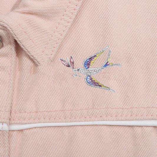 Swallow Rhinestone Bird Brooch Pin Jewelry