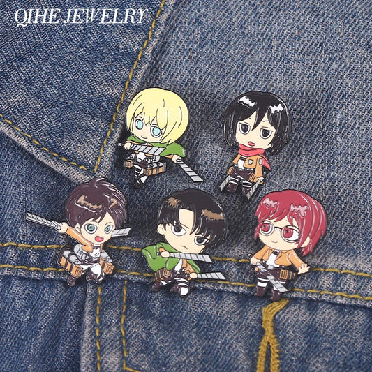 Attack on Titan Enamel Pins Anime Lapel Pin Backpack Jewelry Gift Wholesale