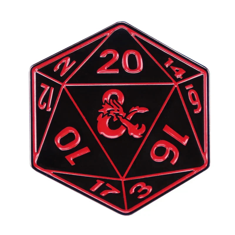 Enamel Pins Card Game Dice Dragons Cat Cartoon Animal Jewelry for Clothes Backpack Gifts