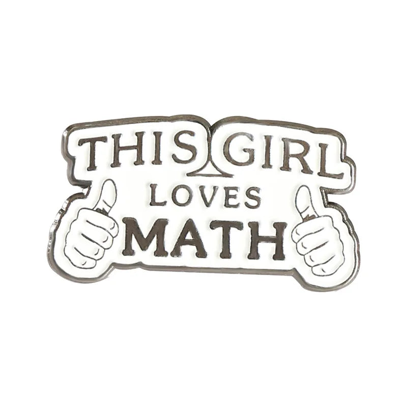 Math Enamel Brooches Formula Metal Badges Lapel Pins Jewelry Accessories