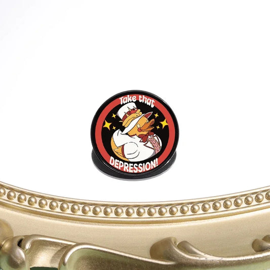 Take That Depression Duck Enamel Pin Cartoon Anime Brooch Lapel Badge Gift