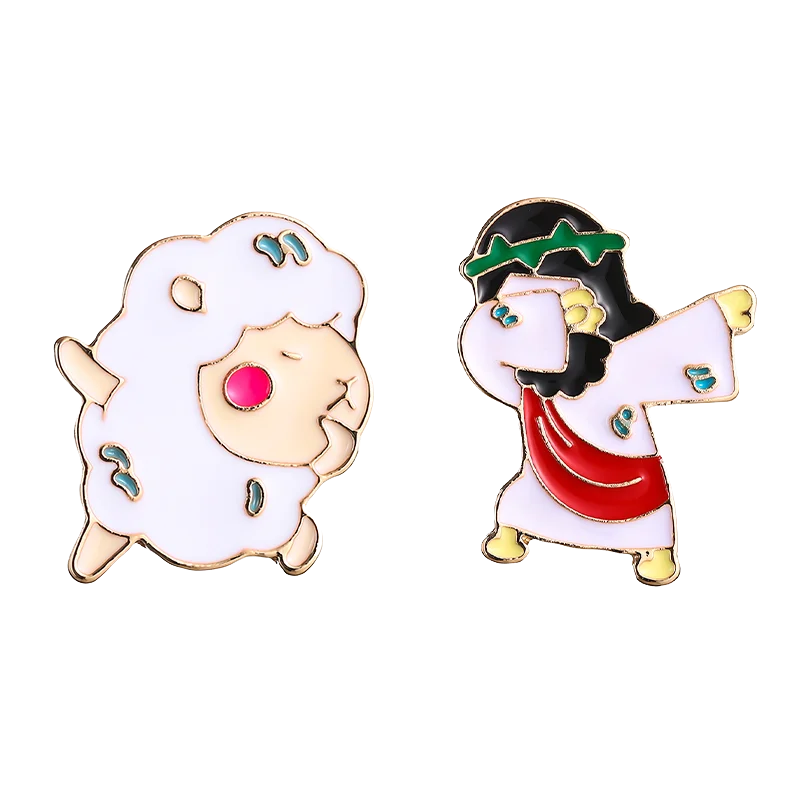 Little Sheep Enamel Pin Cartoon Badge Metal Brooch Lapel Sweater Accessories