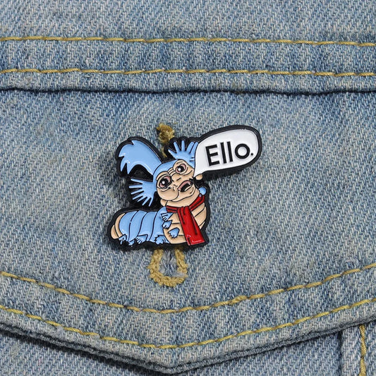 Labyrinth Worm Enamel Pin 80s Cartoon Adventure Lapel Badge
