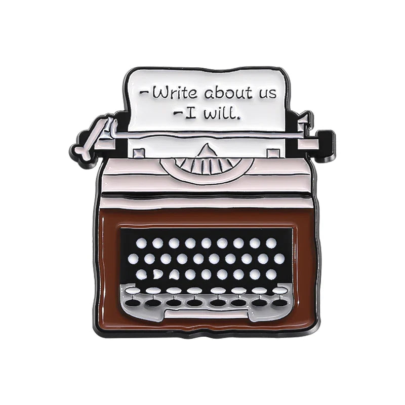 Retro Fax Machine Enamel Pin Typewriter Lapel Badge Jewelry Gift