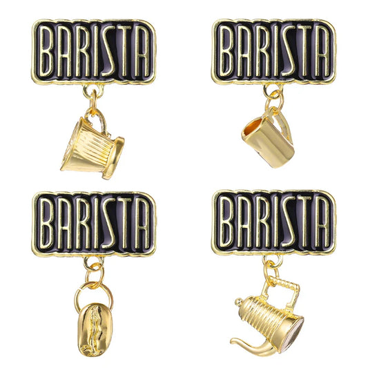 Barista Coffee Cartoon Enamel Pins Brooch Badge Lapel Jewelry Gift Wholesale